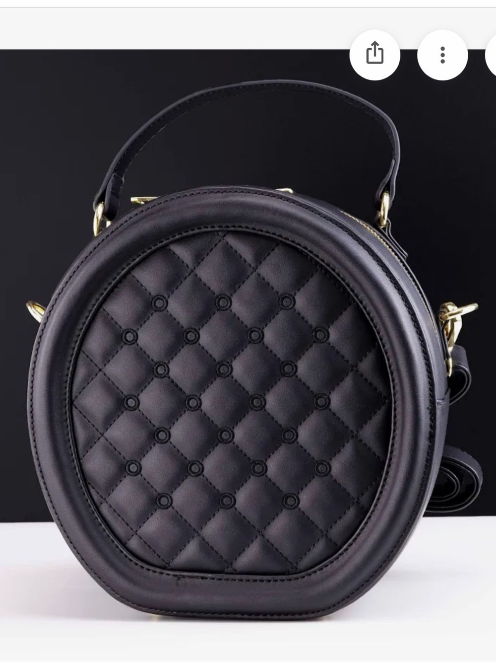 Loungefly Laura Quilted Round Crossbody Bag - Black NEW with Tags